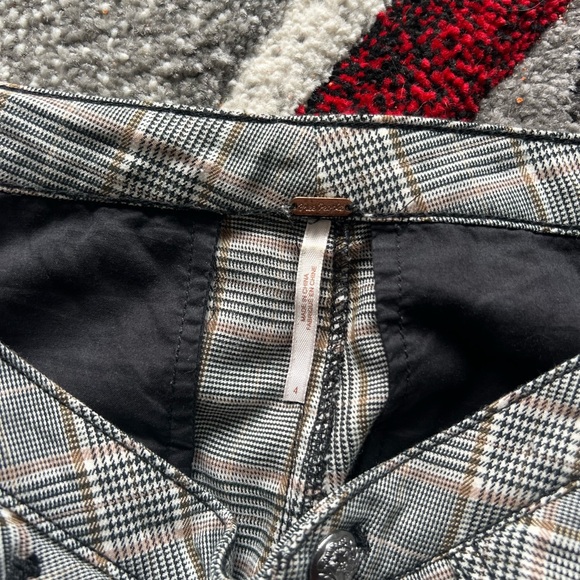 Free People Plaid Academia Skinny Leg Pants - Picture 4 of 5